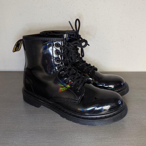 Dr. Martens Other - Dr. Martens 1460 J Patent Iridiscent Black Boots Junior Size 4 US Men 5 US Women